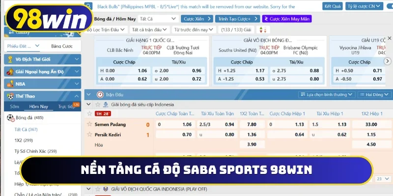 Nền tảng cá độ Saba Sports 98WIN